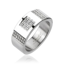 ANILLO CHIC BLING PARA HOMBRE ANILLO DE TITANIO PULIDO PAVE