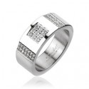 ANELLO BLING CHIC DA UOMO IN TITANIO LUCIDO PAVE