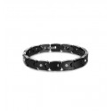PULSERA CURB DE CERÁMICA NEGRA MAGNÉTICA PARA HOMBRE MUJER