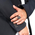 Anello da uomo in acciaio massiccio con testa di lupo, Game of Thrones Stark
