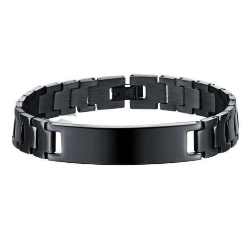 Herren-Edelstahl-Armband mit Identifikationsplatte zum Brennen von Gourmet-Stil 21cm