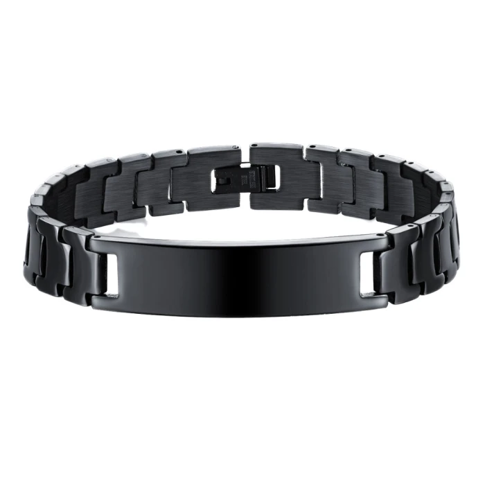 HABNI 2 Bracciali Uomo Acciaio Inossidabile Nero - Catena Cubana, 21 Cm, Regalo Per Uomo E Ragazzi