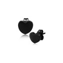 Pair of Women's Earrings Steel Plated Black Shape