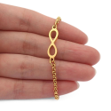 Bracciale da Donna con Simbolo Infinito Scorrevole e Regolabile in Acciaio Pregiato Placcato Oro con Chiusura Personalizzabile