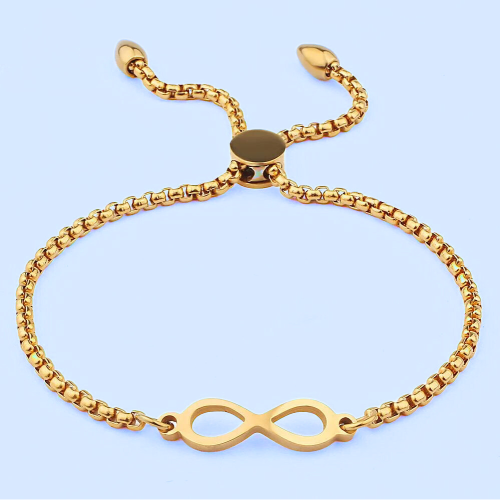 Woman Bracelet Symbol Infinite Sliding Reglable in Gold Golden Gold Gold Gold-Folding