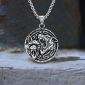 Colgante Vikingo Hombres Colgante Loups Guardianes en acero inoxidable
