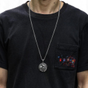 Men's Viking Pendant Necklace Loups Guardians in Stainless Steel and Chain included