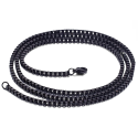 Collana da uomo in acciaio nero catena maglia veneziana 60cm