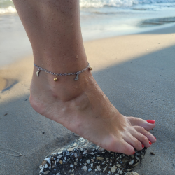 Bracelet Chaine de Cheville Ajustable Femme Acier Inoxydable Doré Or Fin Breloques Pieds Boules