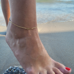 Verstellbare Knöchelkette Armband Frau Stahl Gold Farbe Liebe Herz 2