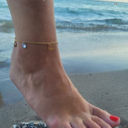 Bracciale caviglia catena donna oro placcato diamante effetto luna sexy