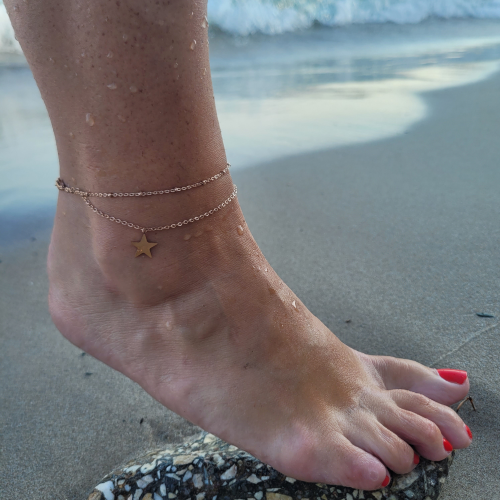 Women's double adjustable ankle chain bracelet...