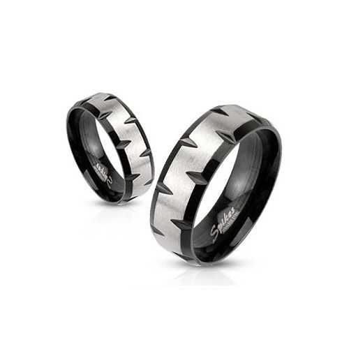 ANELLO ANELLO UOMO DONNA ACCIAIO E PLACCATO NERO ORIGINALE ECONOMICO NUOVO