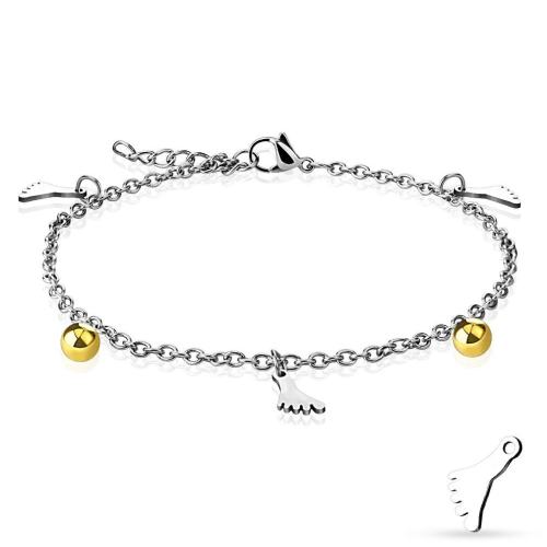 Pulsera tobillera ajustable para mujer en acero...