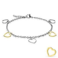 Pulsera tobillera ajustable para mujer en acero dorado...