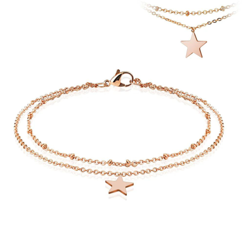 Cadena de tobillo doble ajustable en estrella: ¡serás la estrella!