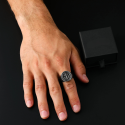 Edelstahl Herren Edelstahlring mit Anker Marine Baurier