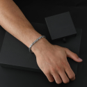 Bracelet homme acier inox maille byzantine bling 6mm