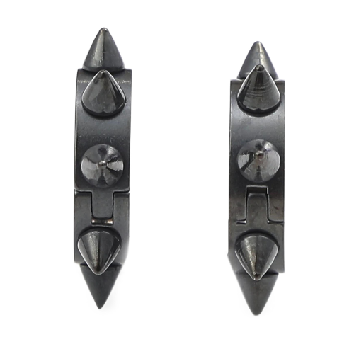Paar Ohrringe für Männer Edelstahl Spitzen schwarz Gothic trendy