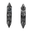 Pendientes de par para hombres de acero inoxidable Selecciones negras góticas de moda