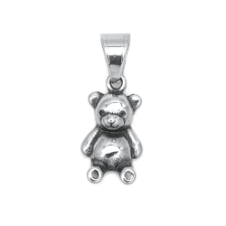 Chaine Figaro Homme et Pendentif Nounours en Acier...