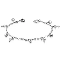 WOMEN'S SEXY ANKLE CHAIN BRACELET STEEL CROSS BALL HEART CHARM