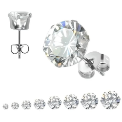 Paire de Boucles d'Oreilles Ronde Blanche Pour Homme...