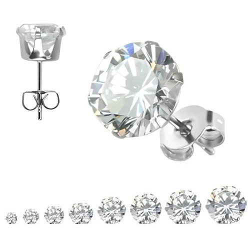 Par de pendientes redondos blancos para hombres...