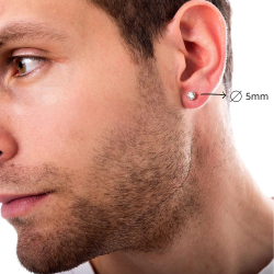 Paio di orecchini da uomo Teen Ado Stem Tlotch Piastra Gold Tondo Zircone Diams Bianco GX 2