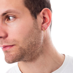 Pendientes finos para mujeres o hombres Croces crujientes de oro de oro de acero inoxidable de oro 8mm