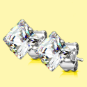 Pendientes cuadrados Diamante Zircon Blanco para mujeres Swag de acero inoxidable adolescente