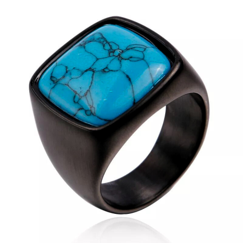 Chevalière homme pierre turquoise : Affirmez votre style