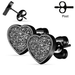 Pair Chic Earrings for Woman Teen Steel Sequined Heart 2