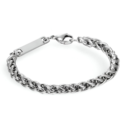 Spiga-Strap-Strap geflochtene Palme für Frau oder Mann in Edelstahl 6mm