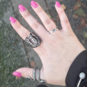 Anillo del ángel del tutor de acero | Knight Biker Goddess & Wings Feather