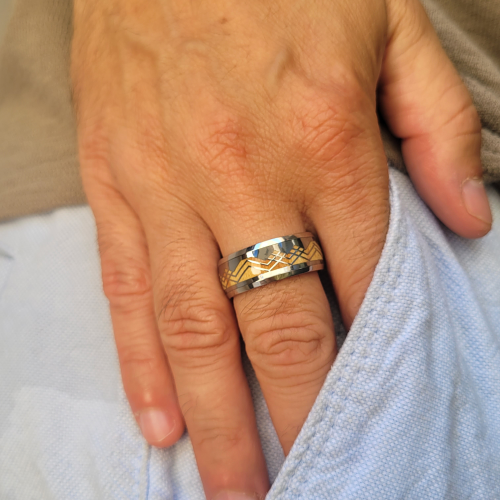 Anillo de boda para hombre anillo de acero...