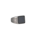 Square Knight Stainless Steel Vielli and Black Agate Face Tray