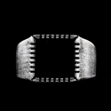 Ring Square Men's Stainless Steel Vielli and Black Agate Face Tray