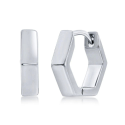 HEXAGON MAN EARRING HEXAGE MINIMALIST STAINLESS HERNING STEEL