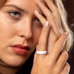 WEDDING ALLIANCE RING LUXURY RING MAN WOMAN PURE WHITE CERAMIC NEW TC01