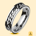 Anello anello anello di fronte a matrimonio Alleanza Alleanza Acciaio Catena catena 6mm