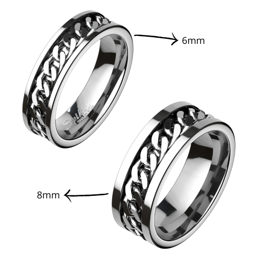 Anillo de compromiso anillo anillo de boda encadenado acero