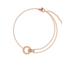 Bracelet Femme Chainette Cercles Anneaux Entrelacés Chiffres Romains et Cristaux Tendance