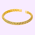 Open jonc gold twisted mesh : Semi open bracelet woman
