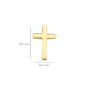 Boucles d'Oreilles Croix Or Femme - Clous d'Oreilles Avec Croix Latine en Acier doré Or Fin