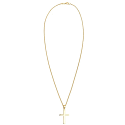 Women's Gold Cross Pendant Necklace - Gold Gold Stainless Steel