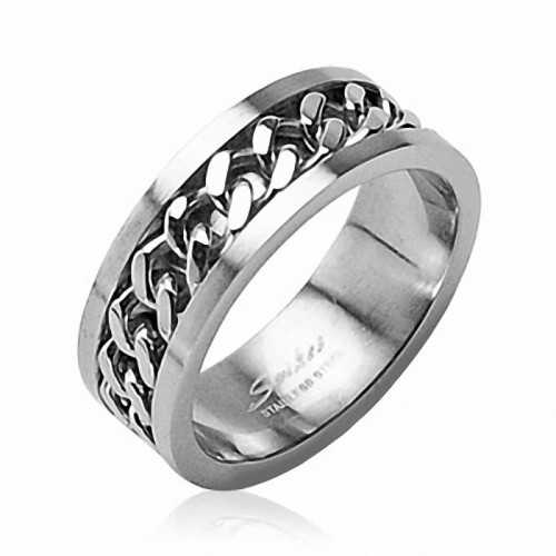 Anello da uomo ADO ad anello Alleanza Catena Catena in acciaio inox 316L Neuve