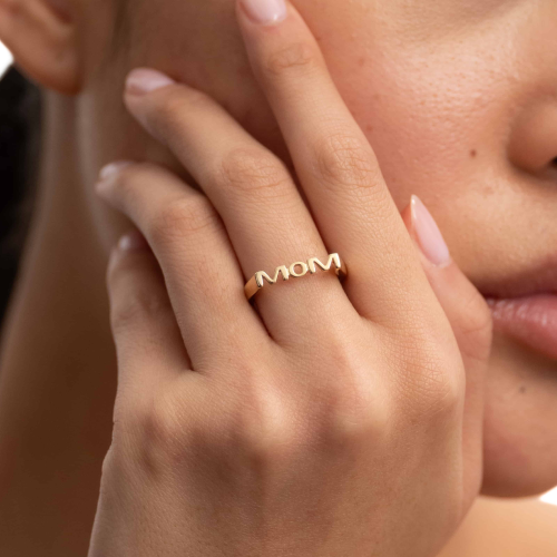 Mom Original Gold Frau Ring in Edelstahl Gold Gold Gold - Hommage an Mütter