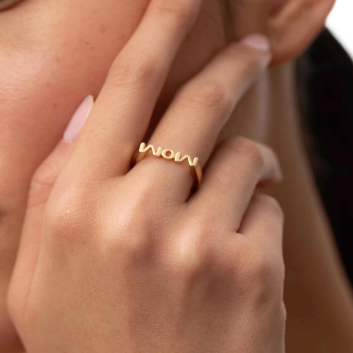 MOM Gold Maria Woman Stainless Steel Golden Gold Final Ring - Tribute to Moms