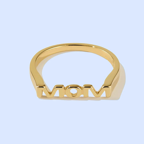 MOM Gold Black Ring Black Woman Stainless Steel Gold with Gold Fine Maria